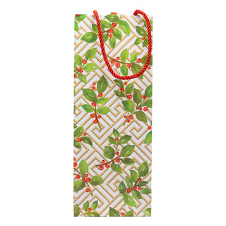 Holly And Fretwork Gift Bags - includes 1 Gift Bags
