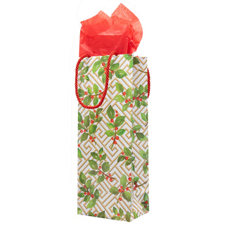 Holly And Fretwork Gift Bags - includes 1 Gift Bags