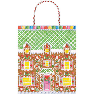 Gingerbread House Large Gift Bag 10"L x 4.75"W x 11.75"H - includes 1 bag
