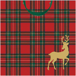 Royal Plaid Reindeer Gift Bags - includes 1 Gift Bags