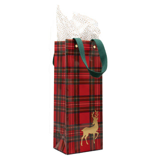 Royal Plaid Reindeer Gift Bags - includes 1 Gift Bags