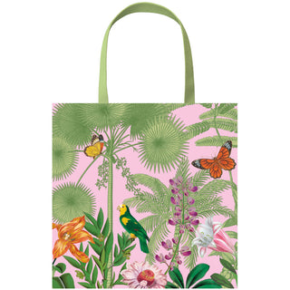 Paradise Garden Pink Small Square Gift Bag - 5.75"L x 2.5" W x 5.75"H - includes 1 bag