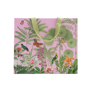 Paradise Garden Pink Large Gift Bag - 11.75"L x 4.75"W x 10"H - includes 1 bag