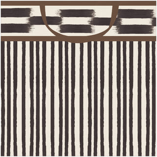 Boho Stripe Black/Brown Small Square Gift Bag - 5.75"L x 2.5" W x 5.75"H - includes 1 bag
