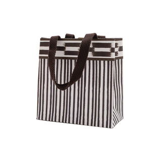 Boho Stripe Black/Brown Small Square Gift Bag - 5.75"L x 2.5" W x 5.75"H - includes 1 bag
