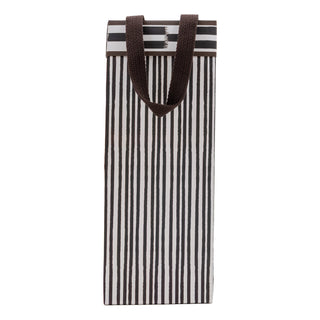 Boho Stripe Black/Brown Bottle Bag 5"L x 3.5"W x 13"H - includes 1 bag