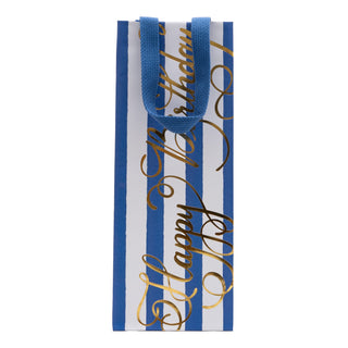 Happy Birthday Calligraphy Bottle Bag 5"L x 3.5"W x 13"H - includes 1 bag