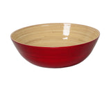 Shallow Lacquered Bamboo Bowl in Red- 1 Each