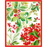Holly Chintz A-Sized Christmas Cards Pack in Cello - 5 Cards & 5 Envelopes