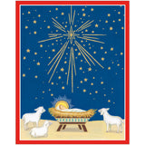 Manger Under The Star A-Sized Christmas Cards Pack in Cello - 5 Cards & 5 Envelopes