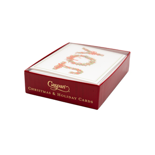 Joy Peppermint Garland Petite Boxed Christmas Cards - includes 15 cards & envelopes