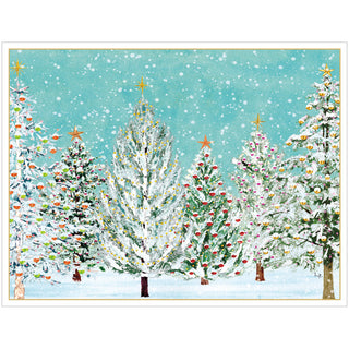 Snow Covered Trees Blank Classic Christmas Cards - includes 5 cards & envelopes