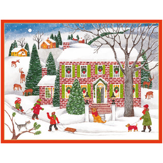 Snow Fun Blank Classic Christmas Cards - includes 5 cards & envelopes