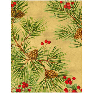 Evergreen And Berries Blank Classic Christmas Cards - includes 5 cards & envelopes