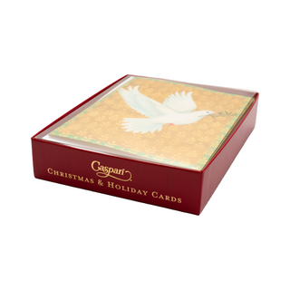 Golden Peace Dove Classic Boxed Christmas Cards - includes 15 cards & envelopes