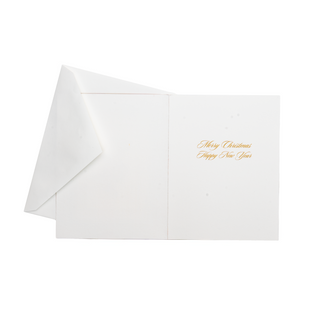 Holly Sprig Marbled Foil Classic Boxed Christmas Cards - includes 10 cards & envelopes