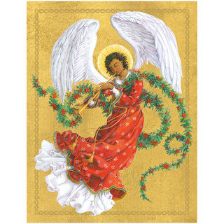 Angel With Garland Large Boxed Christmas Cards - includes 15 Boxed Christmas Cards