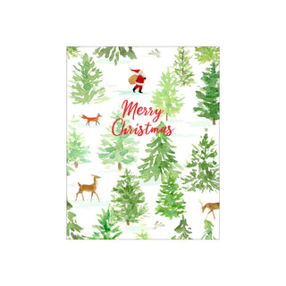 Santa Forest Petite Christmas Cards - includes 5 cards & envelopes