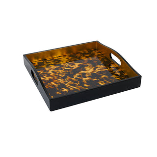 Tortoiseshell Lacquer Square Tray-14X14
