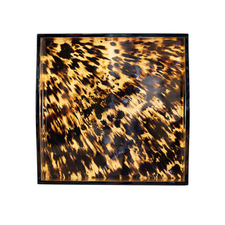 Tortoiseshell Lacquer Square Tray-14X14