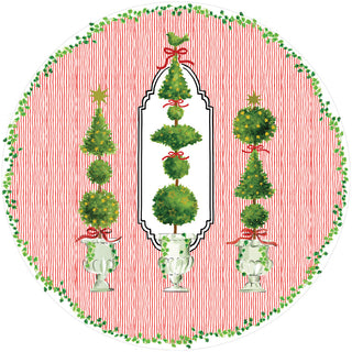 Eloise Red Paper Placemats Round 12-In