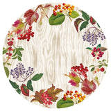 Berry Botanical Taupe Round Paper Placemats - 12 Per Package