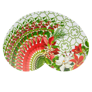 Christmas Garden Paper Placemats Round 12-In