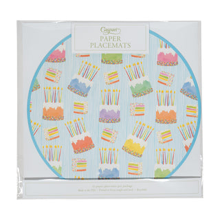 Birthday Cake Paper Placemats Round 12-In