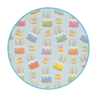 Birthday Cake Paper Placemats Round 12-In