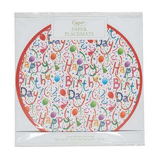 Happy Birthday Paper Placemats Round 12-In