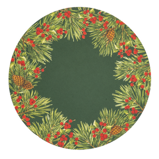 Evergreen And Berries Paper Placemats - includes 12 Paper Placemats