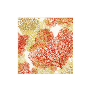 Sea Fans-Coral Boxed Cocktail Napkins - 40 per box