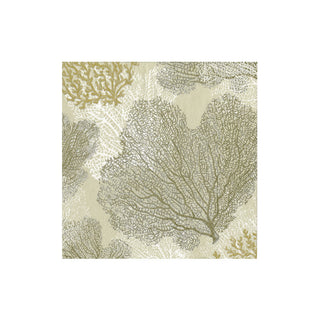 Sea Fans-Taupe Boxed Cocktail Napkins - 40 per box