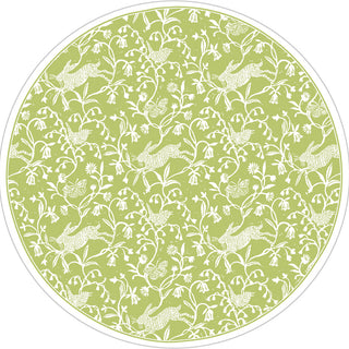Hedgerow Moss Green Paper Placemats Round - 12 per package