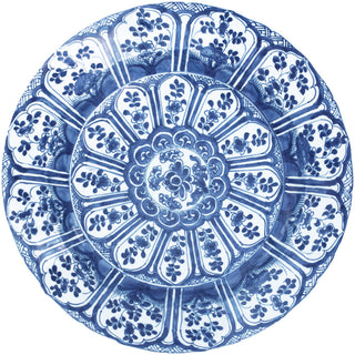 Indigo Garden 2 Blue/White Paper Placemats Round - 12 per package