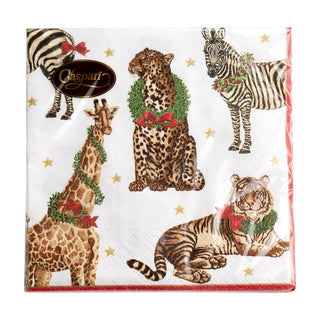 Wild Christmas Ivory Napkin Cocktail