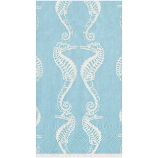 Seahorses Robin'S Egg Guest Towel - package of 15