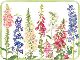 Foxgloves Paper Placemats Rectangle 12-In