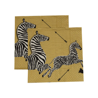 Zebras Gold Napkin Cocktail