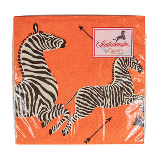 Zebras Orange Napkin Cocktail