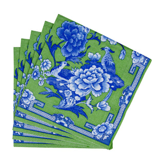 Green And Blue Plate Napkin Dinner