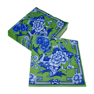 Green And Blue Plate Napkin Dinner
