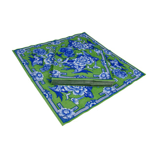 Green And Blue Plate Napkin Dinner