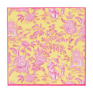 Silk Road Toile Chartreuse Napkin Cocktail
