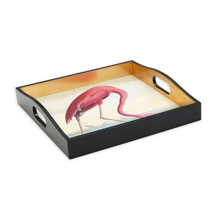 Audubon Flamingo Sqr Lacquer Square Tray-14X14