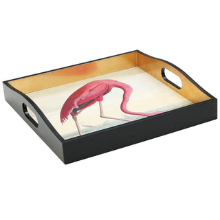 Audubon Flamingo Sqr Lacquer Square Tray-14X14