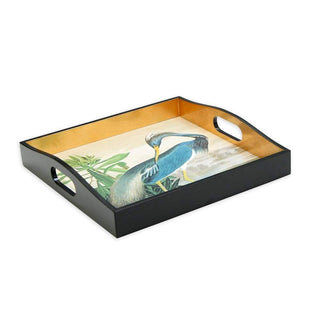 Audubon Heron Sqr Lacquer Square Tray-14X14