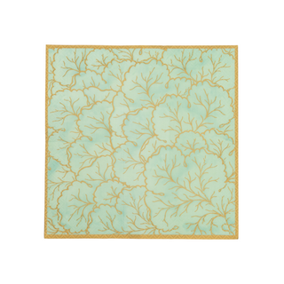 Gilded Majolica Celadon Cocktail Napkins - includes 12 Cocktail Napkins