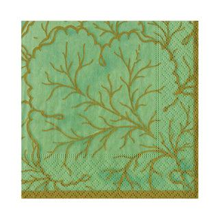 Gilded Majolica Celadon Luncheon Napkins - includes 20 Luncheon Napkins