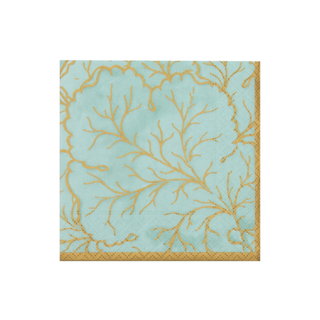 Gilded Majolica Saltwater Cocktail Napkins - includes 20 Cocktail Napkins